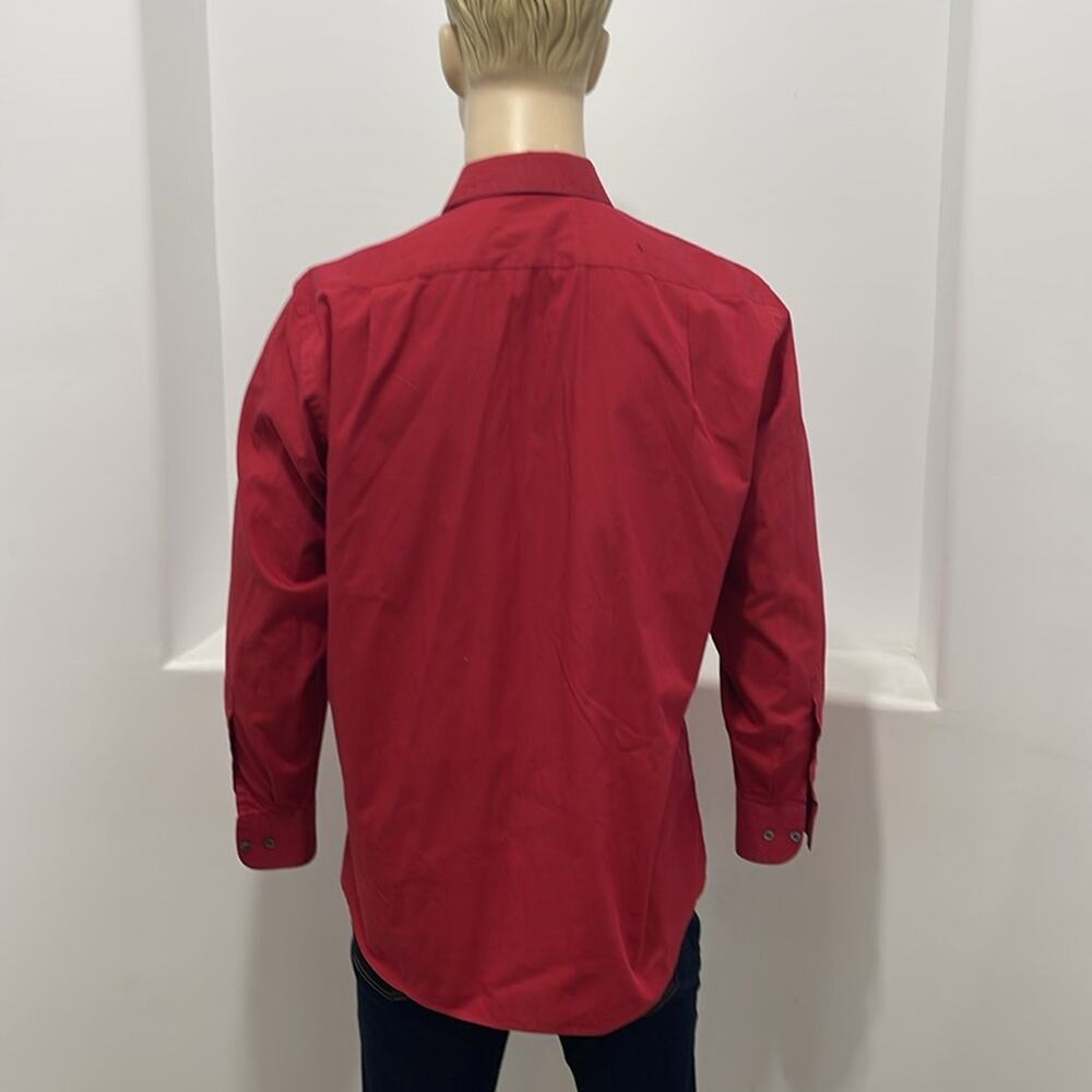 Hugo Boss Red Long Sleeve Men's Shirt Cotton Size 16 - Picture 2 of 7